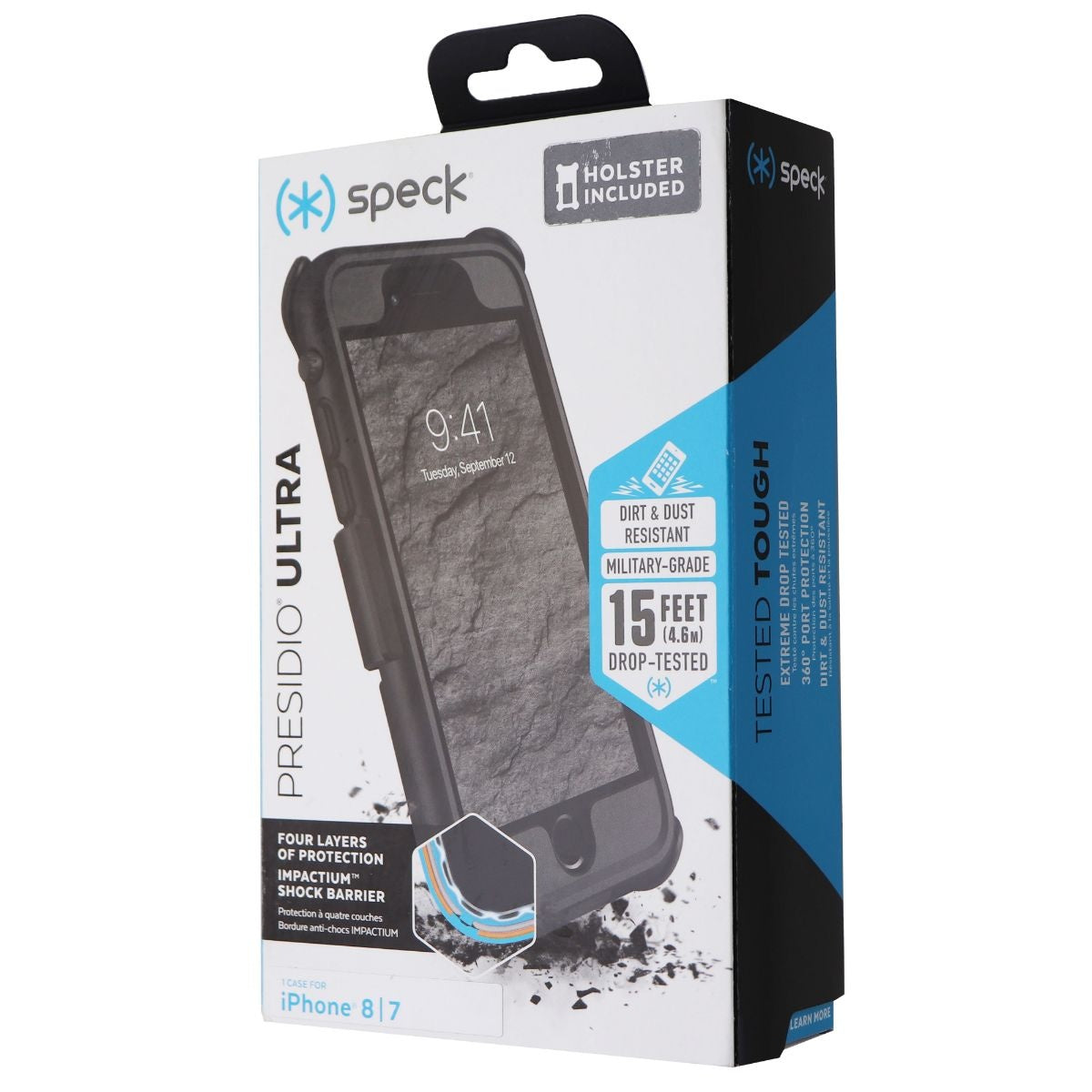 Speck Presidio Ultra Series Protective Case & Holster for iPhone 8 / 7 - Black Cell Phone - Cases, Covers & Skins Speck - Simple Cell Bulk Wholesale Pricing - USA Seller