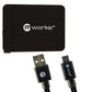 mWorks mPower 6-Ft Flat Sync & Charge USB-C Cable w/ Qualcomm 3.0 Adapter Black