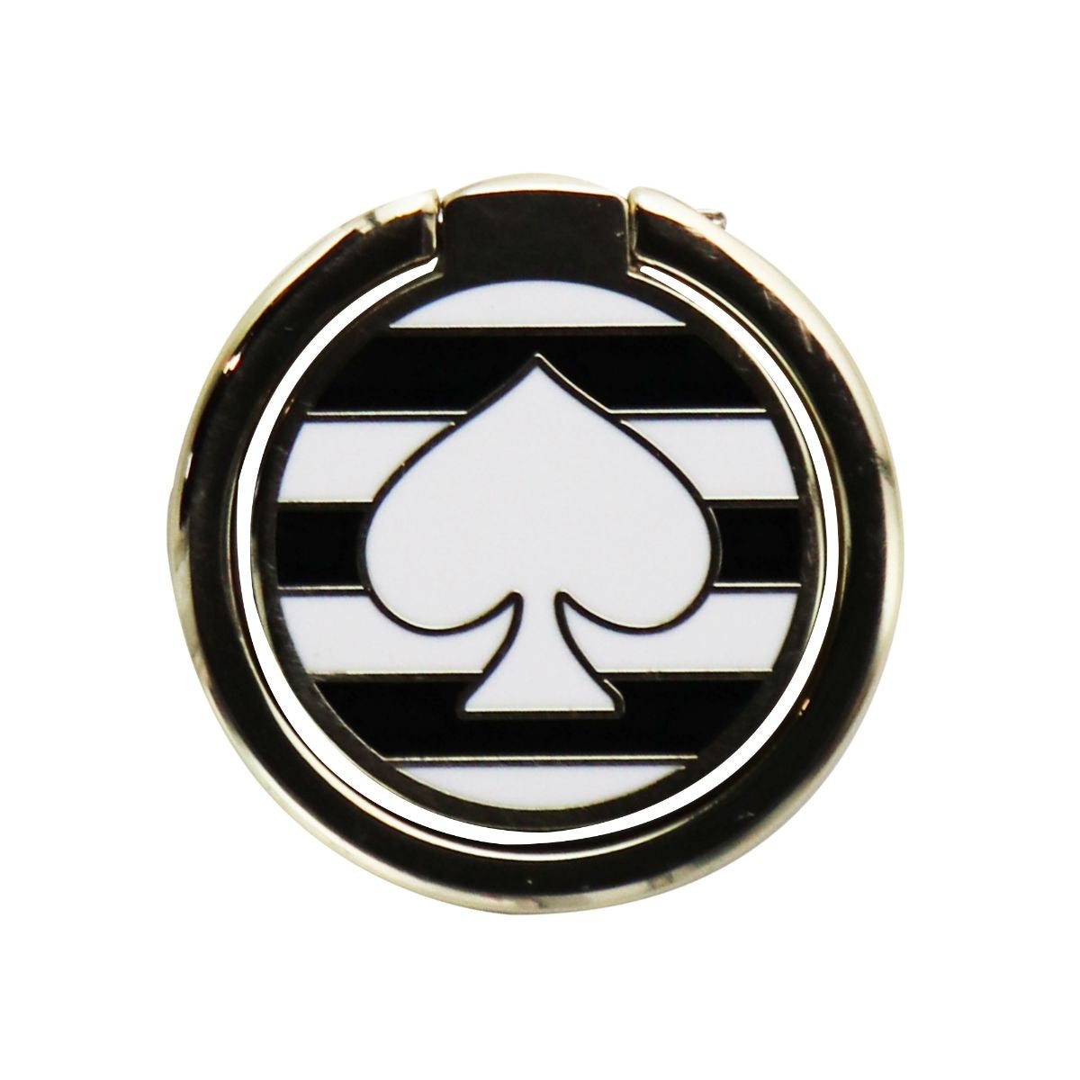 Kate Spade New York Universal Ring Stand - Black / White Stripes w/ Spade Cell Phone - Mounts & Holders Kate Spade - Simple Cell Bulk Wholesale Pricing - USA Seller
