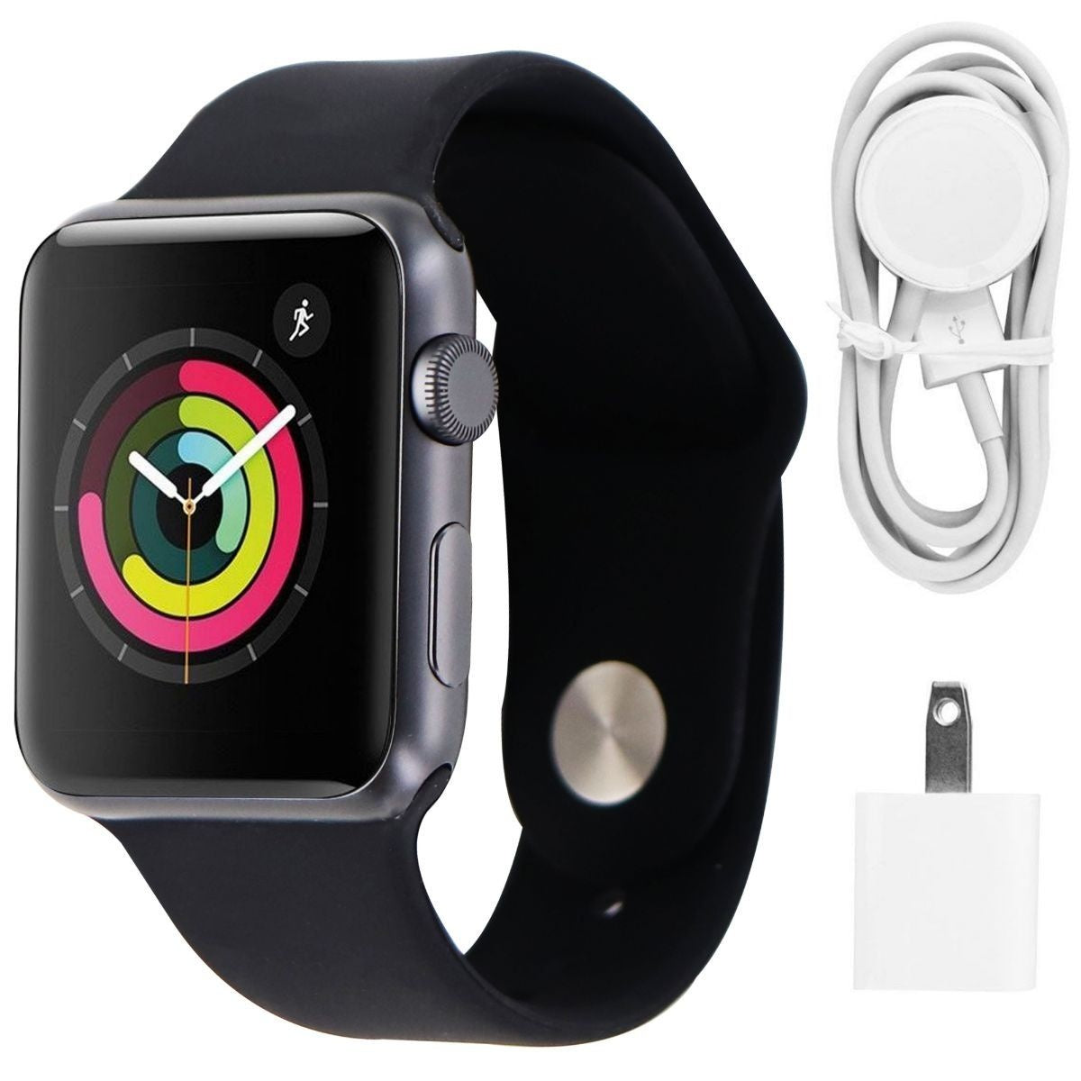 Apple Watch Series 1 (42mm) - A1803 - Space Gray Aluminum Case w/ Black Band Smart Watches Apple - Simple Cell Bulk Wholesale Pricing - USA Seller