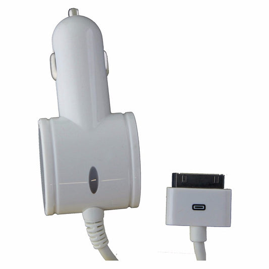 Qmadix Car Charger for iPhones with 30-Pin charging port - White Cell Phone - Chargers & Cradles Qmadix    - Simple Cell Bulk Wholesale Pricing - USA Seller