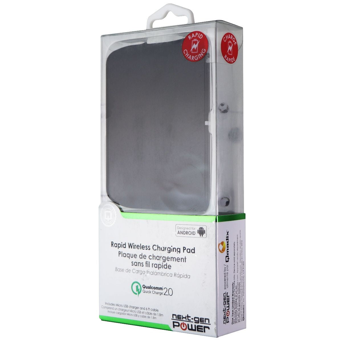 Qmadix Rapid Wireless Qi Charging Pad with Qualcomm Quick Charge 2.0 - Black Cell Phone - Chargers & Cradles Qmadix - Simple Cell Bulk Wholesale Pricing - USA Seller