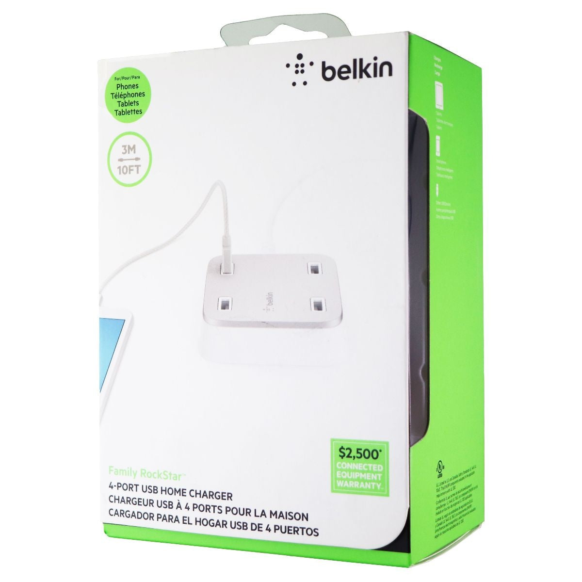 Belkin Family Rockstar Wall-Mountable 4-Port USB Desktop Charging Station Cell Phone - Chargers & Cradles Belkin    - Simple Cell Bulk Wholesale Pricing - USA Seller