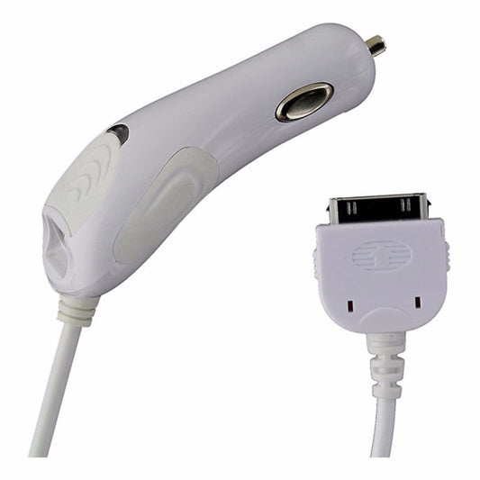 Ventev Car Charger with 30-Pin Connector for 1st Gen Apple Devices - White Cell Phone - Chargers & Cradles Ventev    - Simple Cell Bulk Wholesale Pricing - USA Seller