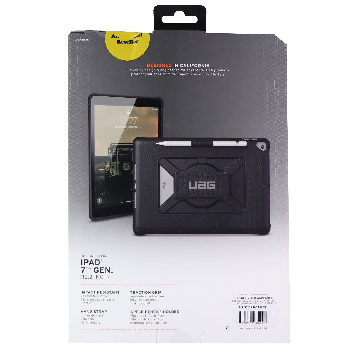 Metropolis with Handstrap iPad 10.2 (2019) - Black iPad/Tablet Accessories - Cases, Covers, Keyboard Folios Urban Armor Gear    - Simple Cell Bulk Wholesale Pricing - USA Seller
