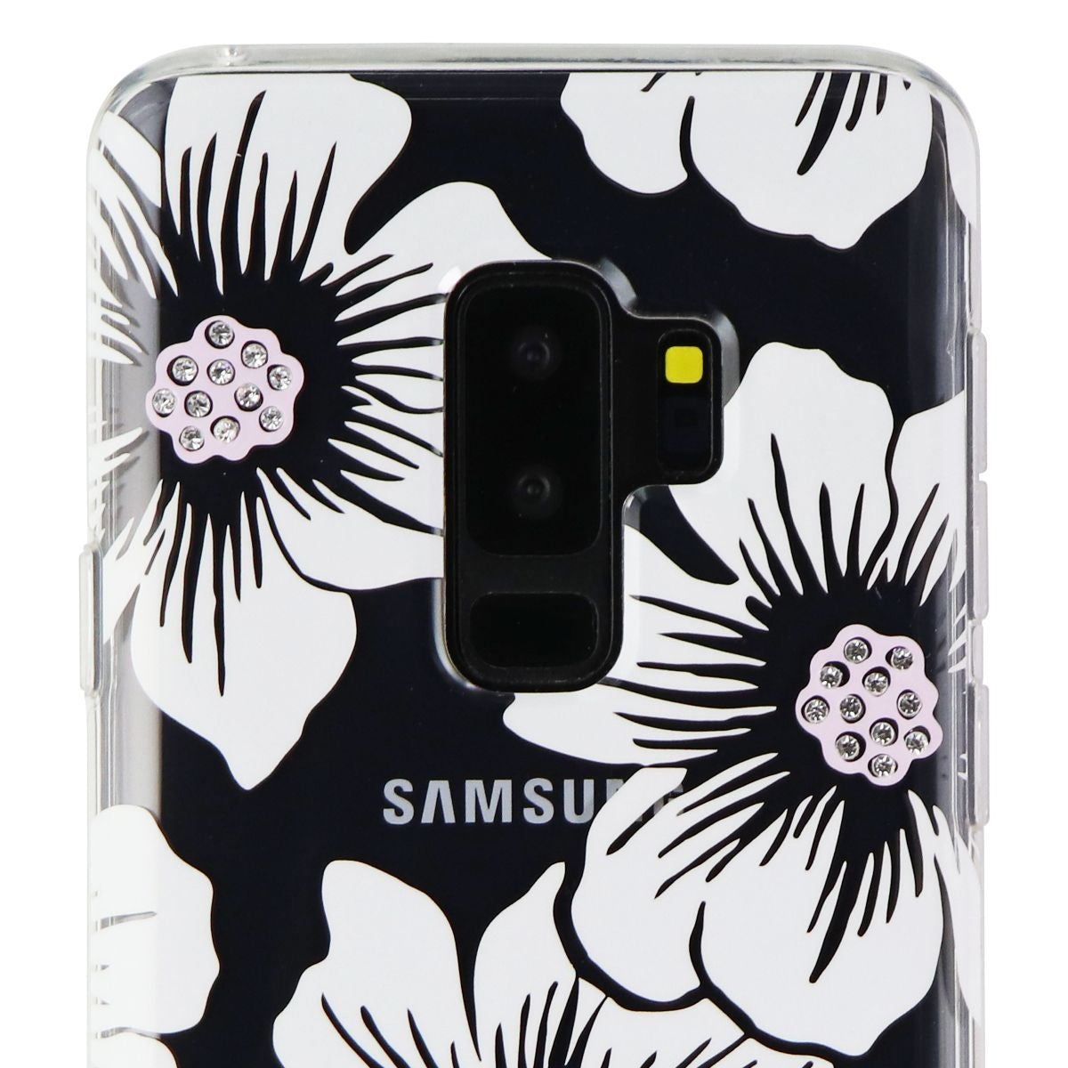 Kate Spade Hard Case for Samsung Galaxy S9+ (Plus) - Clear/White Flower/Gems Cell Phone - Cases, Covers & Skins Kate Spade    - Simple Cell Bulk Wholesale Pricing - USA Seller