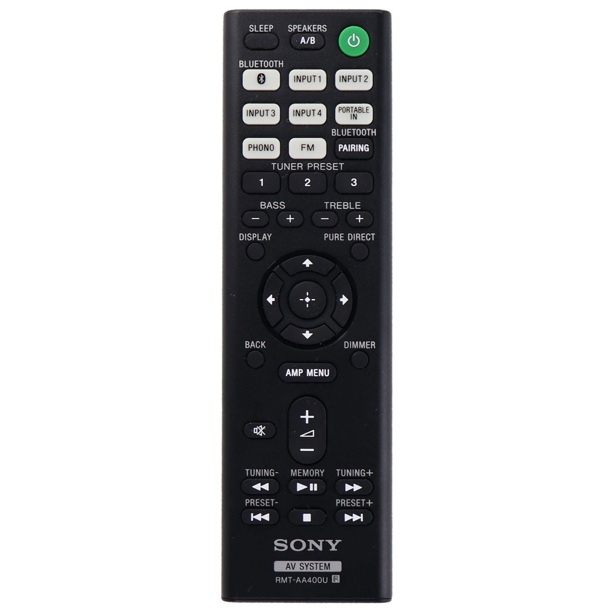 Sony Remote Control (RMT-AA400U) for Sony STR-DH190 AV Receiver - Black TV, Video & Audio Accessories - Remote Controls Sony    - Simple Cell Bulk Wholesale Pricing - USA Seller