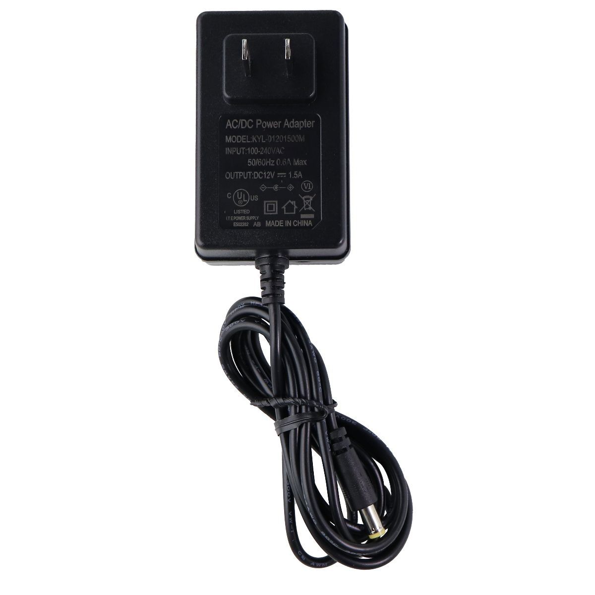 (12V/1.5A) AC/DC Power Adapter Wall Charger - Black (KYL-01201500M) Multipurpose Batteries & Power - Multipurpose AC to DC Adapters Unbranded    - Simple Cell Bulk Wholesale Pricing - USA Seller