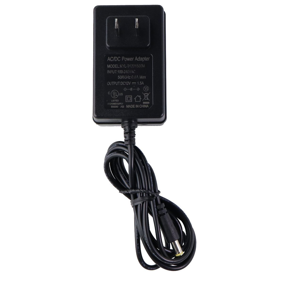 (12V/1.5A) AC/DC Power Adapter Wall Charger - Black (KYL-01201500M) Multipurpose Batteries & Power - Multipurpose AC to DC Adapters Unbranded - Simple Cell Bulk Wholesale Pricing - USA Seller