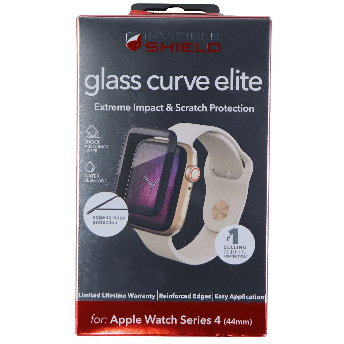 ZAGG Glass Curve Elite Screen Protector for Apple Watch Series 4 (44mm) Smart Watch Accessories - Screen Protectors Zagg - Simple Cell Bulk Wholesale Pricing - USA Seller