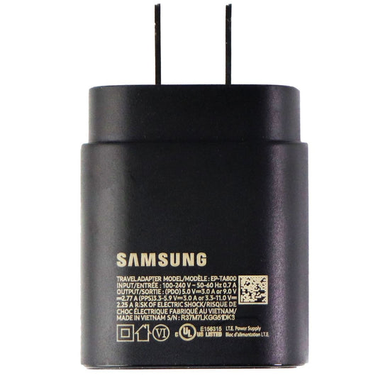 Samsung Super Fast Charging USB-C (Type C) Wall Charger - Black (EP-TA800) Cell Phone - Chargers & Cradles Samsung - Simple Cell Bulk Wholesale Pricing - USA Seller
