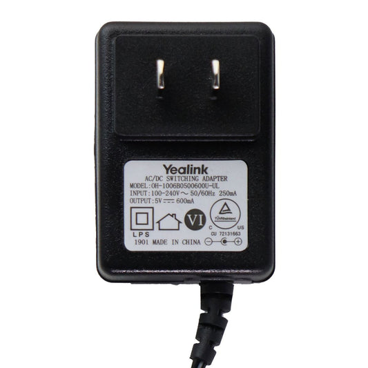 Yealink AC/DC (5V/600mA) Wall Charger/Power Supply - Black (OH-1006B0500600U-UL) Multipurpose Batteries & Power - Multipurpose AC to DC Adapters Yealink    - Simple Cell Bulk Wholesale Pricing - USA Seller