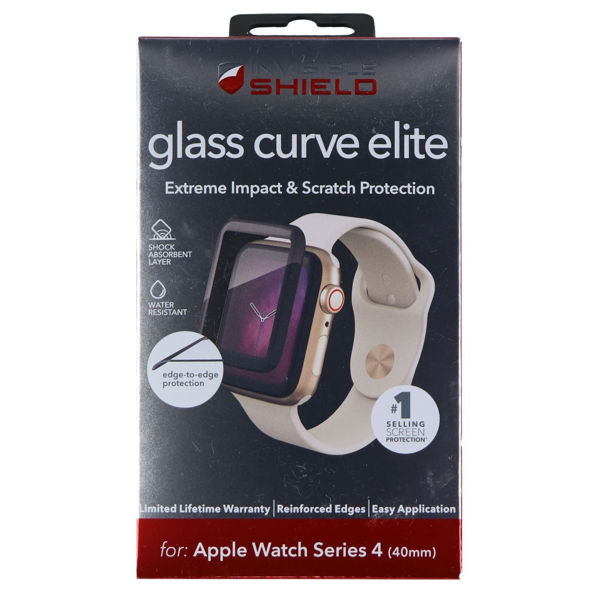 ZAGG Glass Curve Elite Screen Protector for Apple Watch Series 4 (40mm) Smart Watch Accessories - Screen Protectors Zagg - Simple Cell Bulk Wholesale Pricing - USA Seller