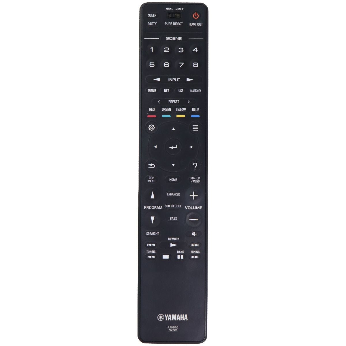 Yamaha Remote Control (RAV570 / ZZ47560) for Select Yamaha AV Receivers - Black TV, Video & Audio Accessories - Remote Controls Yamaha - Simple Cell Bulk Wholesale Pricing - USA Seller