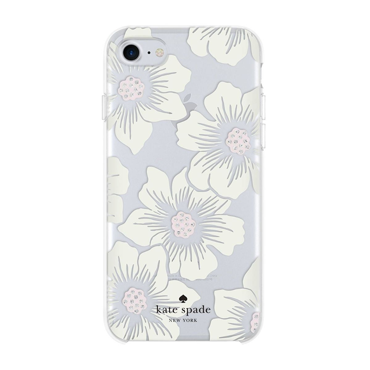 Kate Spade Open Bottom Case for iPhone 8/7 - Hollyhock White Flowers/Clear Cell Phone - Cases, Covers & Skins Kate Spade    - Simple Cell Bulk Wholesale Pricing - USA Seller