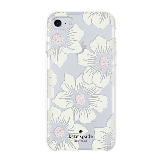 Kate Spade Open Bottom Case for iPhone 8/7 - Hollyhock White Flowers/Clear Cell Phone - Cases, Covers & Skins Kate Spade    - Simple Cell Bulk Wholesale Pricing - USA Seller