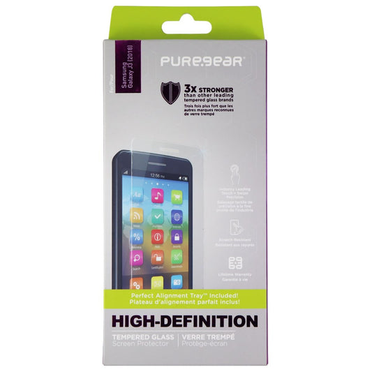 PureGear HD Tempered Glass Screen Protector for Samsung Galaxy J3 (2018) - Clear Cell Phone - Screen Protectors PureGear    - Simple Cell Bulk Wholesale Pricing - USA Seller