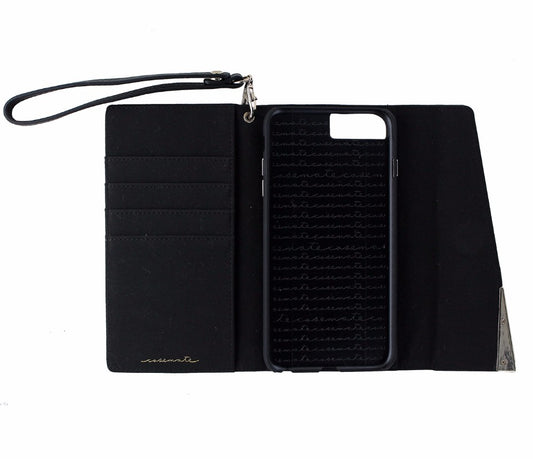 Case-Mate Leather Folio Wristlet Case Cover for iPhone 7 Plus 6s Plus - Black