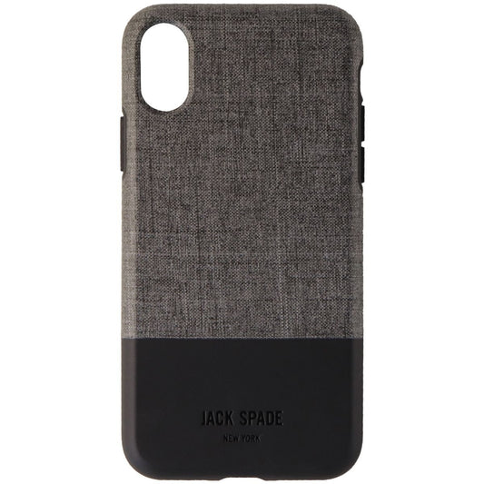 Jack Spade Color-Block Series Hybrid Case for iPhone X - Gray Fabric/Black Cell Phone - Cases, Covers & Skins Jack Spade    - Simple Cell Bulk Wholesale Pricing - USA Seller