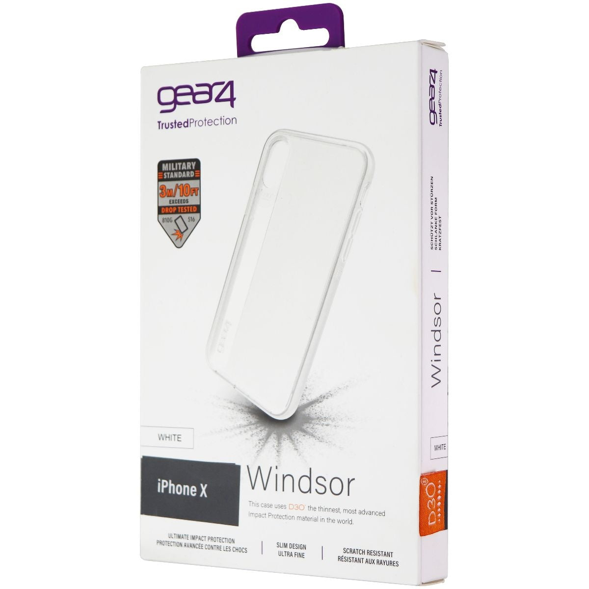 ZAGG Windsor D30 Case for Apple iPhone Xs & X - White / Clear Cell Phone - Cases, Covers & Skins Zagg    - Simple Cell Bulk Wholesale Pricing - USA Seller