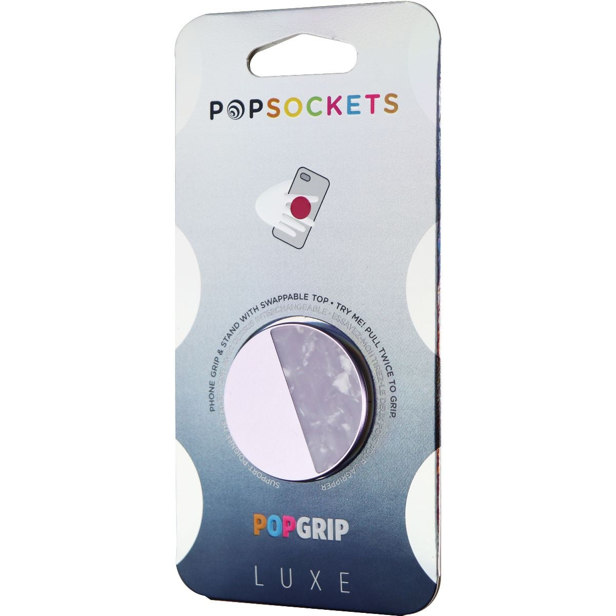 PopSockets PopGrip Luxe Swappable Grip for Phones & Tablets - Inlay Ace Lilac Cell Phone - Mounts & Holders PopSockets - Simple Cell Bulk Wholesale Pricing - USA Seller