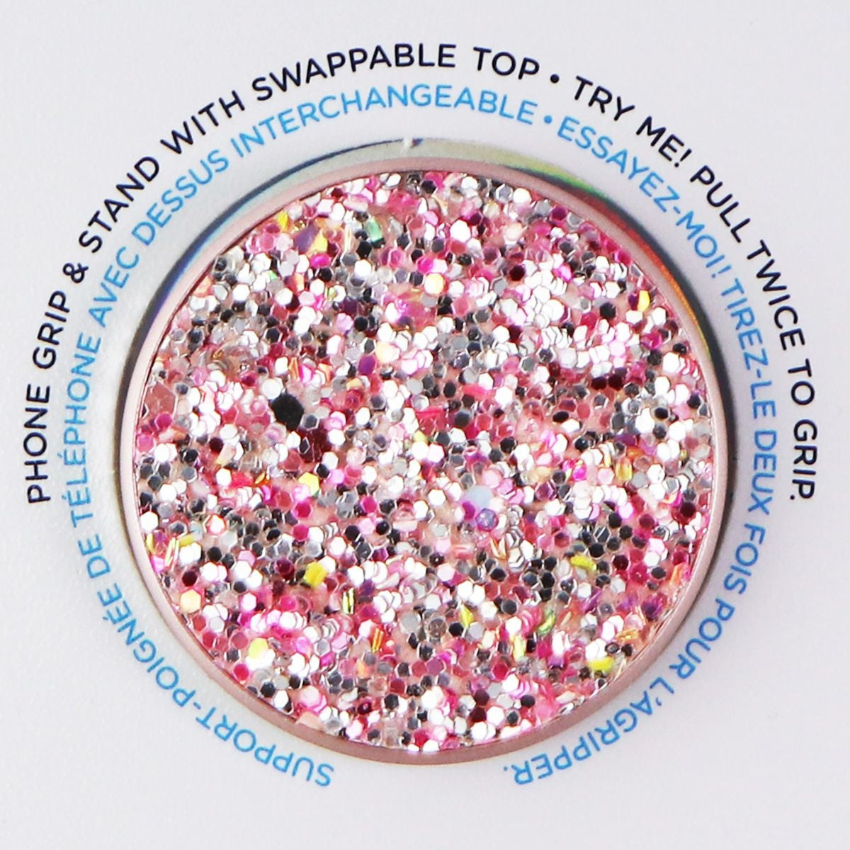 PopSockets PopGrip with Swappable Top for Phones/Tablets - Sparkle Rosebud Pink Cell Phone - Mounts & Holders PopSockets    - Simple Cell Bulk Wholesale Pricing - USA Seller