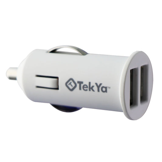 TekYa Universal Dual USB Car Charger (UNICLAP12947) - White Cell Phone - Chargers & Cradles TekYa - Simple Cell Bulk Wholesale Pricing - USA Seller