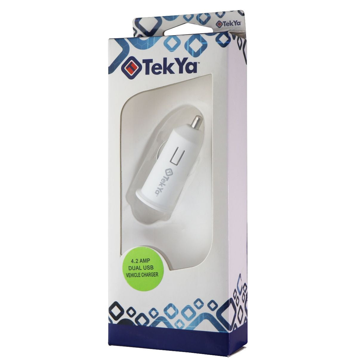 TekYa Universal Dual USB Car Charger (UNICLAP12947) - White Cell Phone - Chargers & Cradles TekYa - Simple Cell Bulk Wholesale Pricing - USA Seller