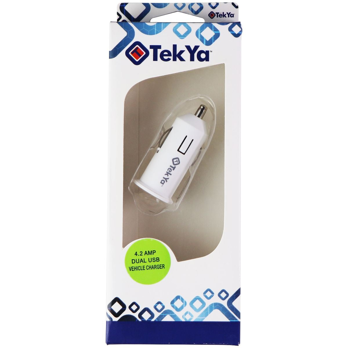 TekYa Universal Dual USB Car Charger (UNICLAP12947) - White Cell Phone - Chargers & Cradles TekYa - Simple Cell Bulk Wholesale Pricing - USA Seller