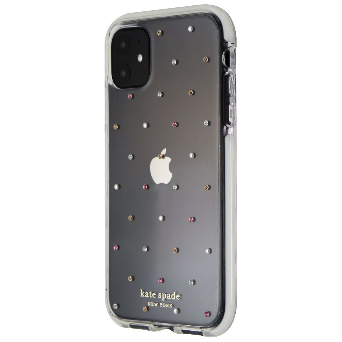 Kate Spade Defensive Hardshell Case for iPhone 11 - Clear/White/Pin Dot Gems Cell Phone - Cases, Covers & Skins Kate Spade - Simple Cell Bulk Wholesale Pricing - USA Seller