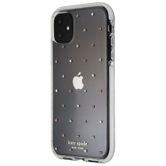 Kate Spade Defensive Hardshell Case for iPhone 11 - Clear/White/Pin Dot Gems Cell Phone - Cases, Covers & Skins Kate Spade - Simple Cell Bulk Wholesale Pricing - USA Seller