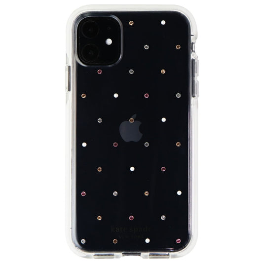 Kate Spade Defensive Hardshell Case for iPhone 11 - Clear/White/Pin Dot Gems Cell Phone - Cases, Covers & Skins Kate Spade - Simple Cell Bulk Wholesale Pricing - USA Seller