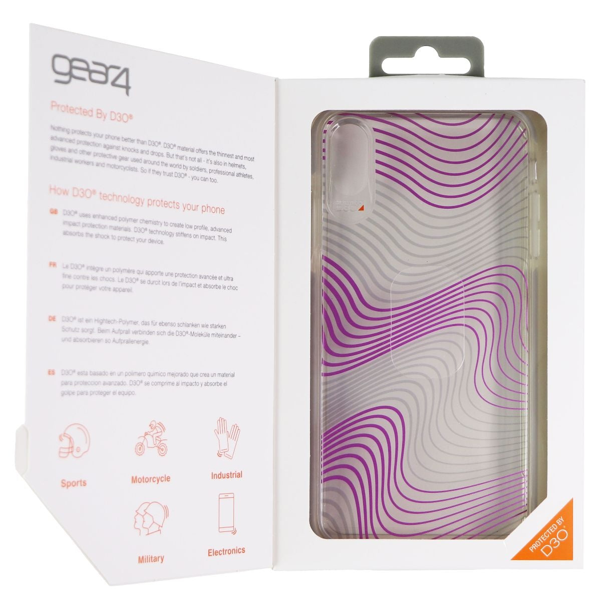 ZAGG Victoria Case for Apple iPhone Xs Max - Clear / Purple Fabric Waves Cell Phone - Cases, Covers & Skins Zagg    - Simple Cell Bulk Wholesale Pricing - USA Seller