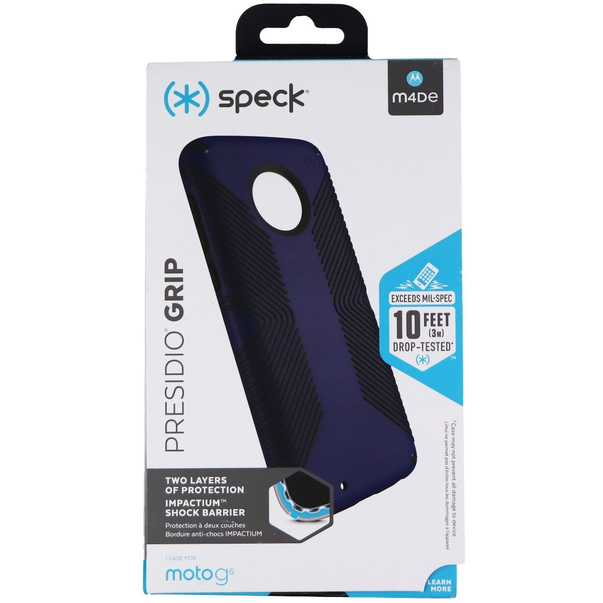 Speck Presidio Grip Hybrid Case for Motorola Moto G6 - Eclipse Blue/Carbon Black Cell Phone - Cases, Covers & Skins Speck    - Simple Cell Bulk Wholesale Pricing - USA Seller