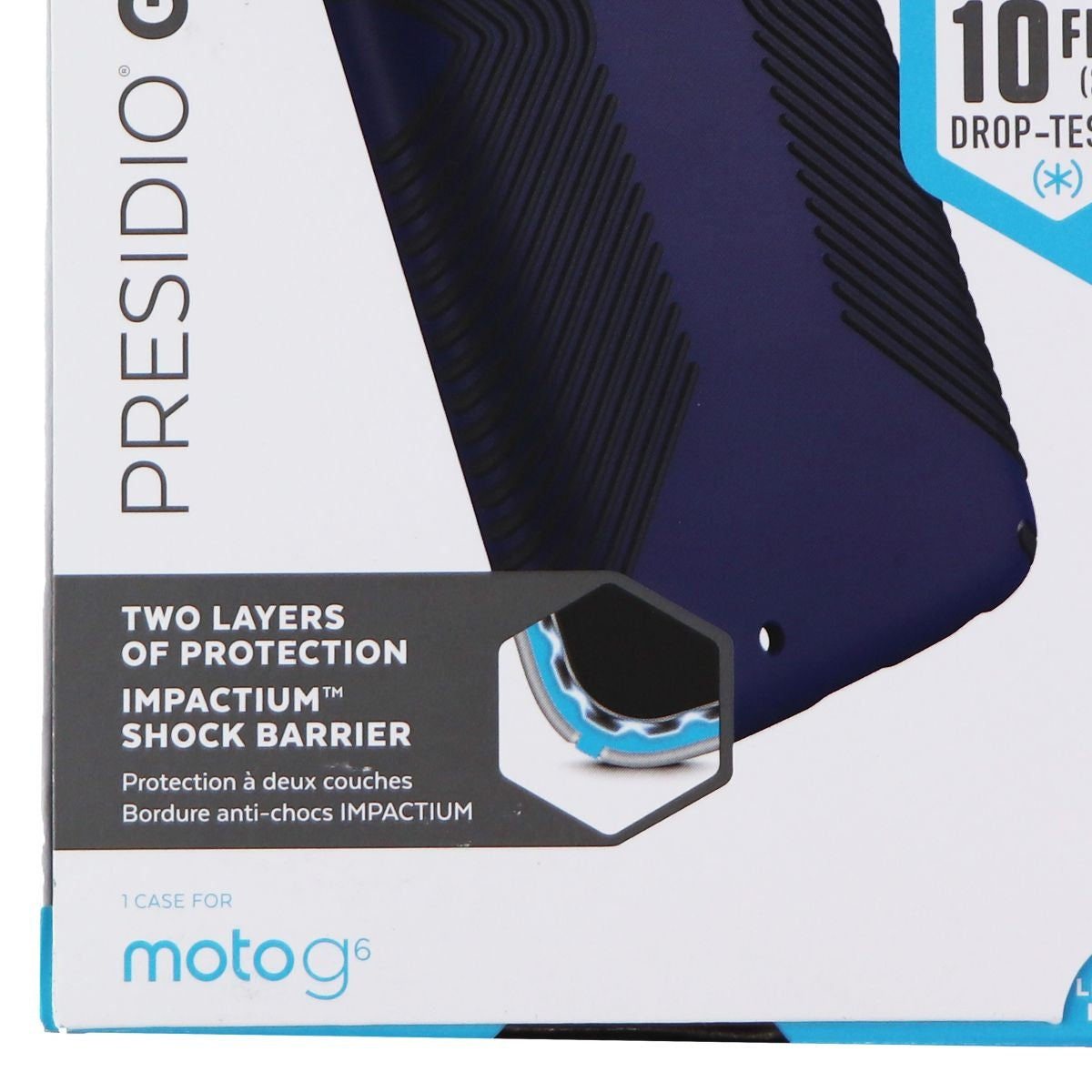 Speck Presidio Grip Hybrid Case for Motorola Moto G6 - Eclipse Blue/Carbon Black Cell Phone - Cases, Covers & Skins Speck    - Simple Cell Bulk Wholesale Pricing - USA Seller