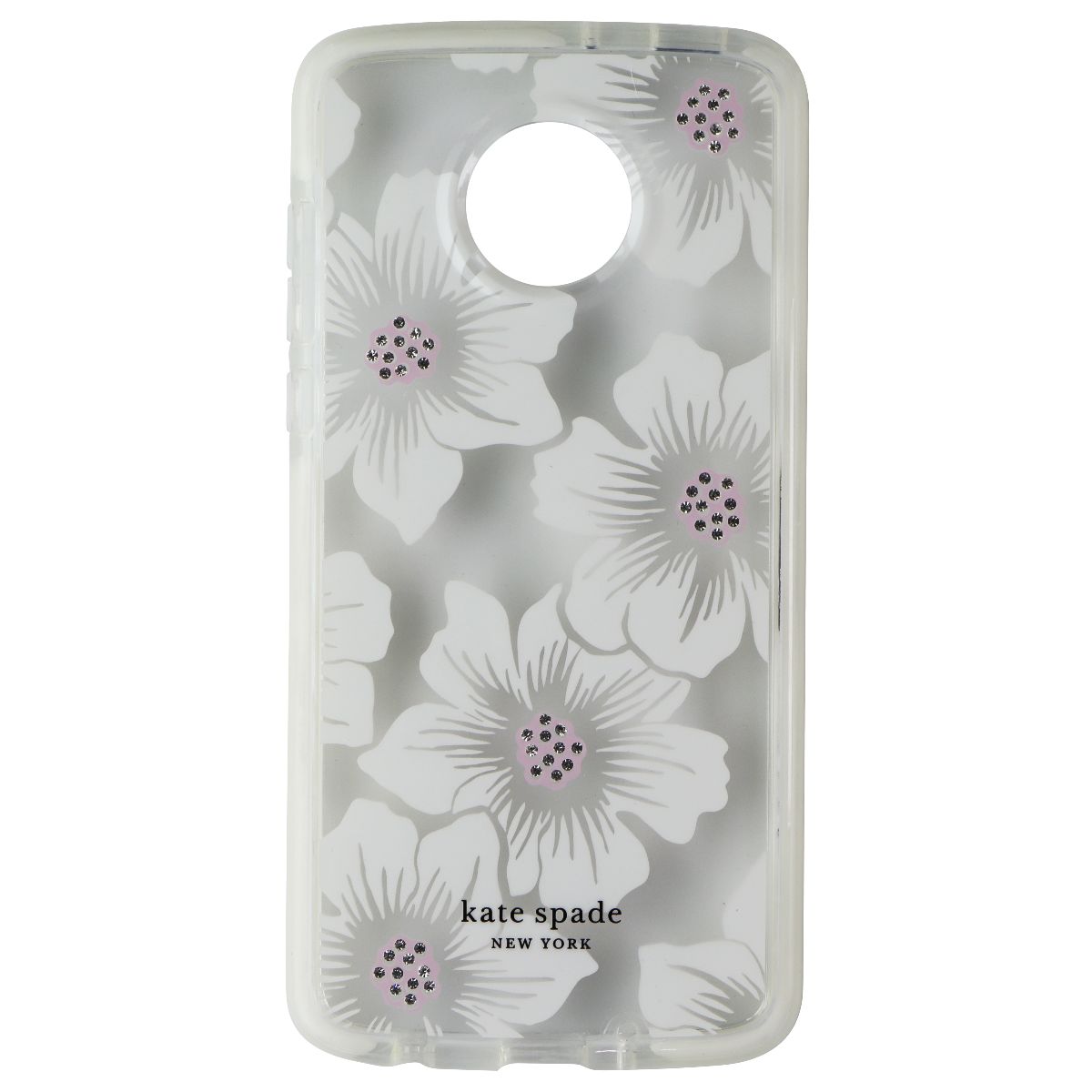 Kate Spade New York Defensive Hardshell Case for Moto Z4 - Hollyhock Floral Cell Phone - Cases, Covers & Skins Kate Spade    - Simple Cell Bulk Wholesale Pricing - USA Seller