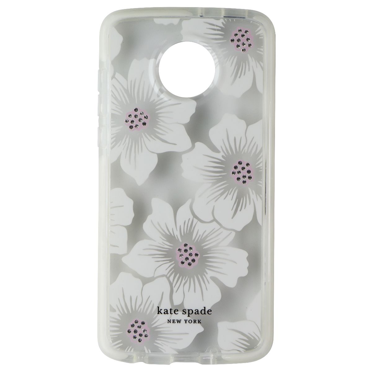 Kate Spade New York Defensive Hardshell Case for Moto Z4 - Hollyhock Floral Cell Phone - Cases, Covers & Skins Kate Spade - Simple Cell Bulk Wholesale Pricing - USA Seller