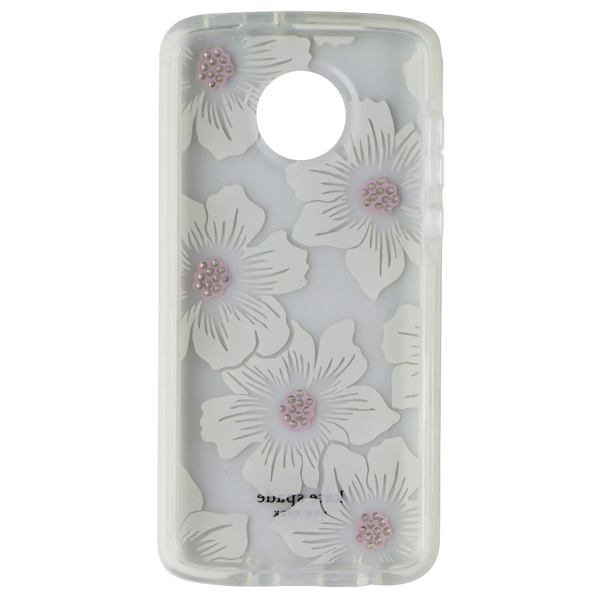 Kate Spade New York Defensive Hardshell Case for Moto Z4 - Hollyhock Floral Cell Phone - Cases, Covers & Skins Kate Spade    - Simple Cell Bulk Wholesale Pricing - USA Seller