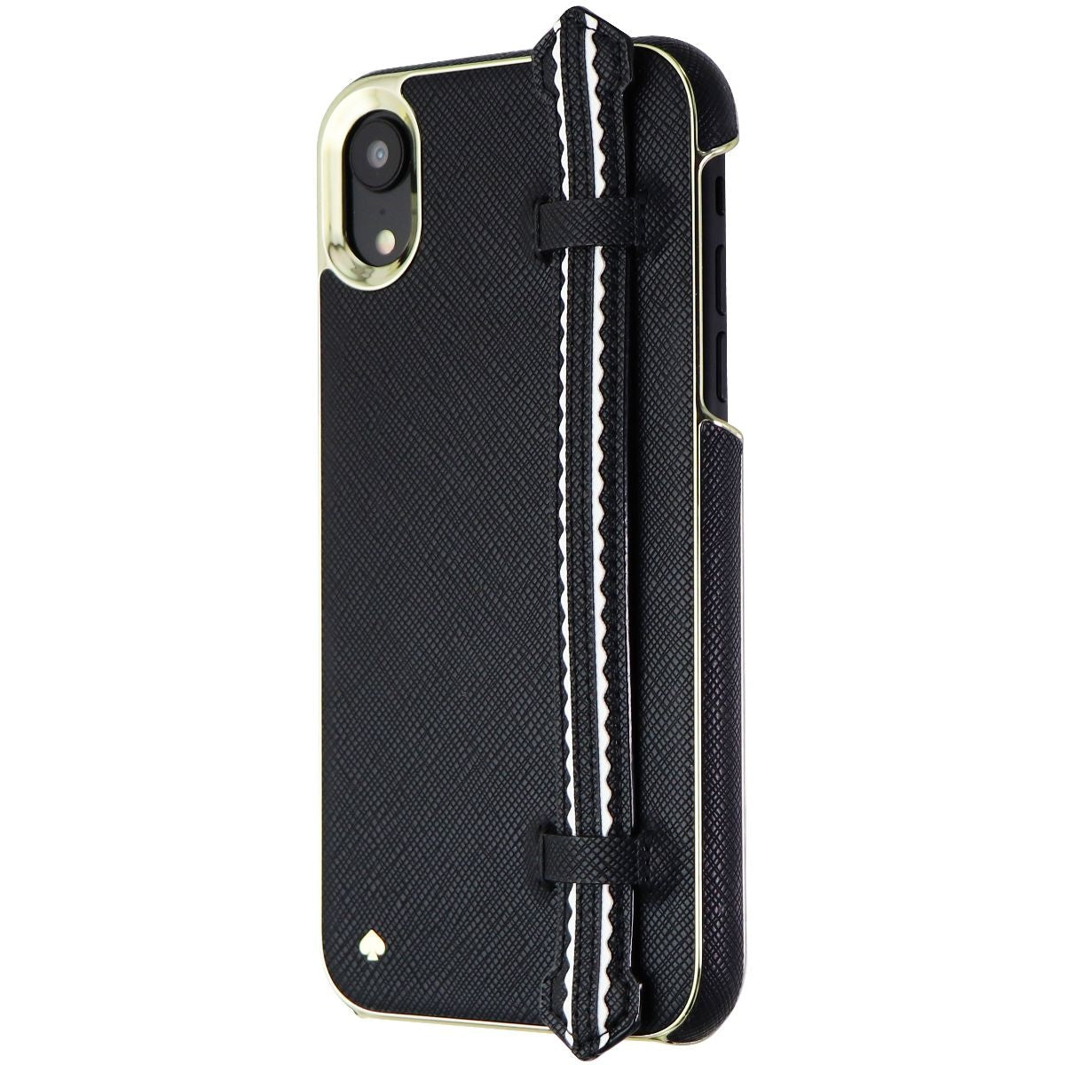 Kate spade Wrap Strap Case for Apple iPhone XR - Black Saffiano/Gold Saffiano