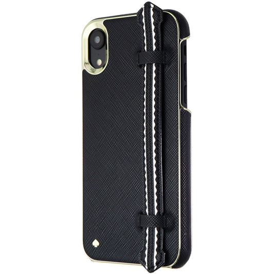 Kate spade Wrap Strap Case for Apple iPhone XR - Black Saffiano/Gold Saffiano