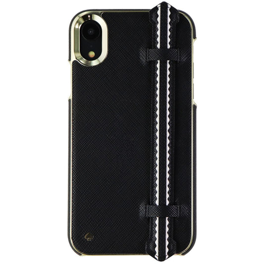 Kate spade Wrap Strap Case for Apple iPhone XR - Black Saffiano/Gold Saffiano