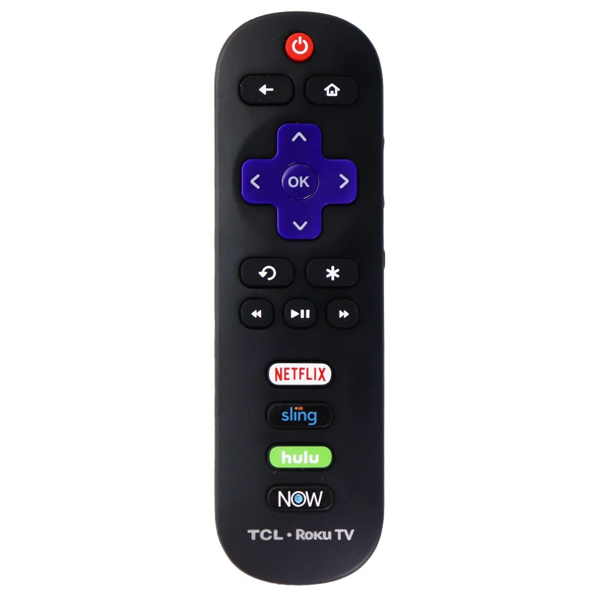 TCL TV Remote Control (RC282) with Netflix/Sling/Hulu/Now Buttons - Black TV, Video & Audio Accessories - Remote Controls TCL - Simple Cell Bulk Wholesale Pricing - USA Seller