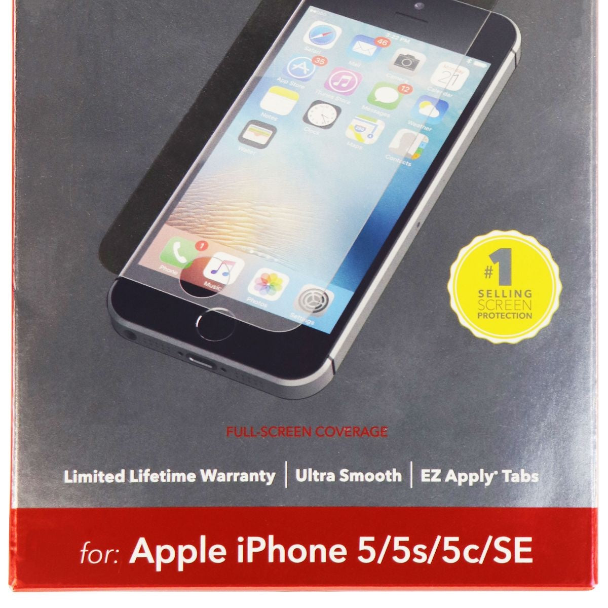 ZAGG InvisibleShield Tempered Glass for iPhone SE/5s/5c/5 - Full Screen Coverage Cell Phone - Screen Protectors Zagg - Simple Cell Bulk Wholesale Pricing - USA Seller