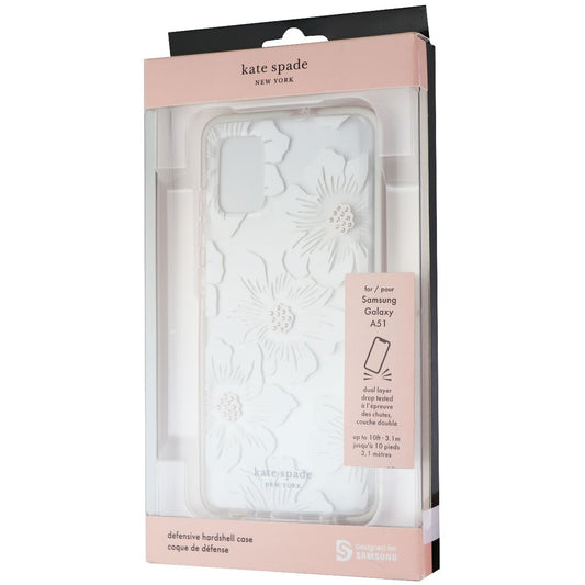 Kate Spade Hardshell Case for Samsung Galaxy A51 (Non 5G) - Clear/White Flowers Cell Phone - Cases, Covers & Skins Kate Spade    - Simple Cell Bulk Wholesale Pricing - USA Seller