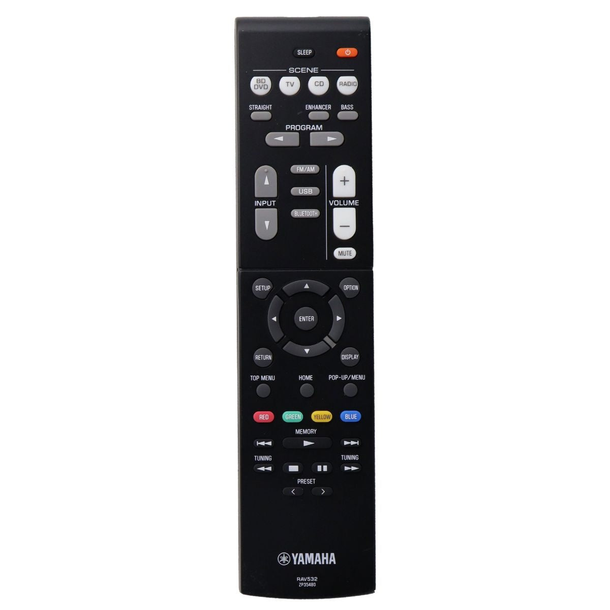 Yamaha Remote (RAV532 / ZP35480) for Select Yamaha AV Receivers - Black TV, Video & Audio Accessories - Remote Controls Yamaha - Simple Cell Bulk Wholesale Pricing - USA Seller