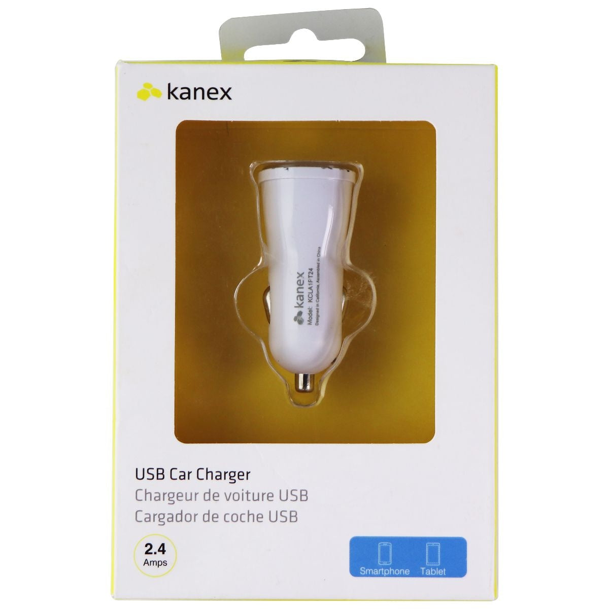 Kanex USB Car Charger for Smartphones and Tablets - White Cell Phone - Chargers & Cradles Kanex - Simple Cell Bulk Wholesale Pricing - USA Seller