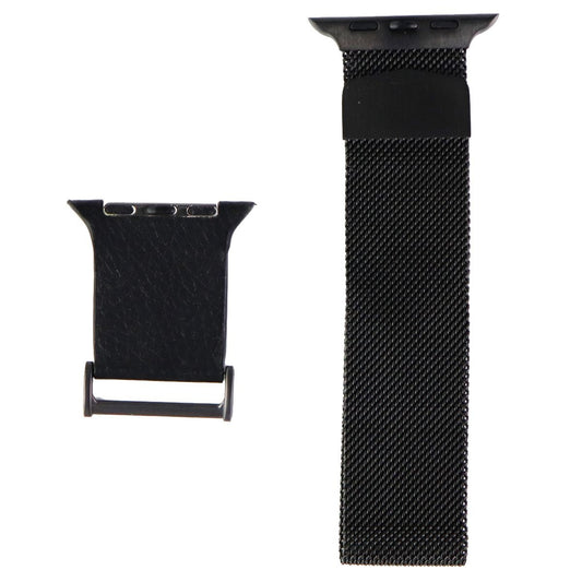 X-Doria Hybrid Mesh Leather + Steel Band for Apple Watch (44mm/42mm) - Black Smart Watch Accessories - Watch Bands X-Doria - Simple Cell Bulk Wholesale Pricing - USA Seller