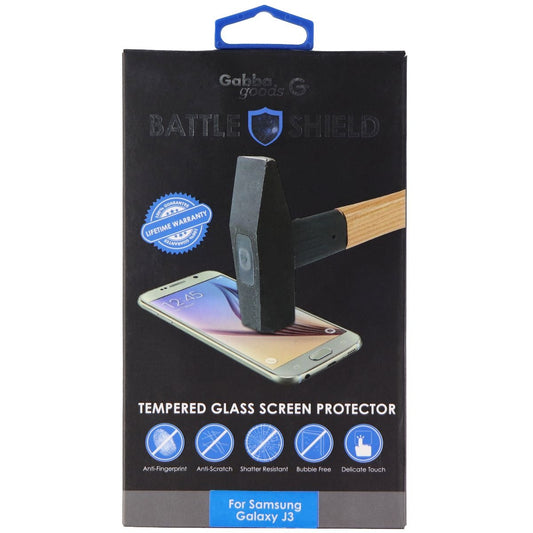 Gabba Goods Battle Shield Tempered Glass for Samsung Galaxy J3 (2016) - Clear Cell Phone - Screen Protectors GabbaGoods    - Simple Cell Bulk Wholesale Pricing - USA Seller