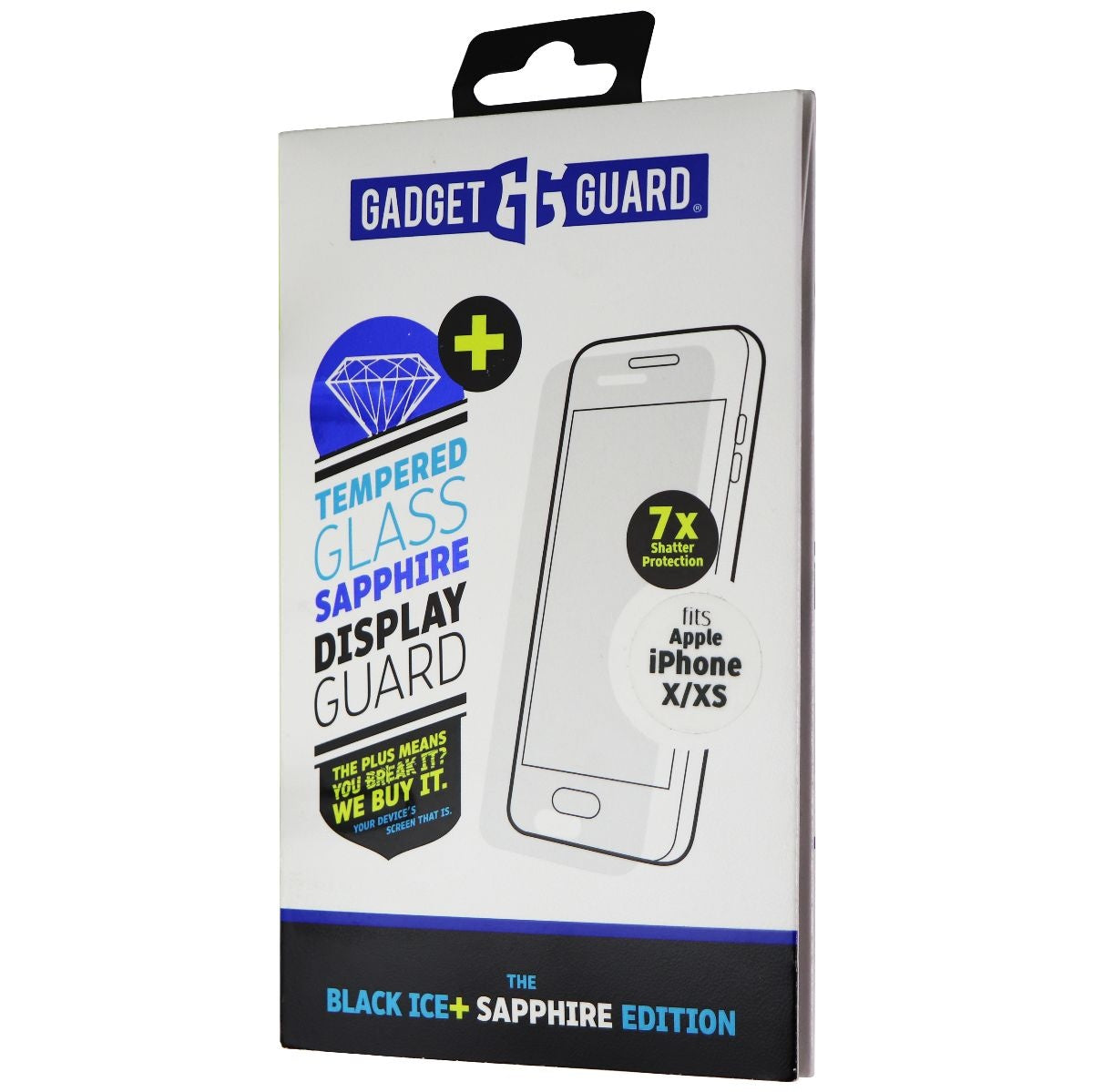 Gadget Guard (Black Ice+) Sapphire Glass for Apple iPhone Xs/X - Clear Cell Phone - Screen Protectors Gadget Guard - Simple Cell Bulk Wholesale Pricing - USA Seller