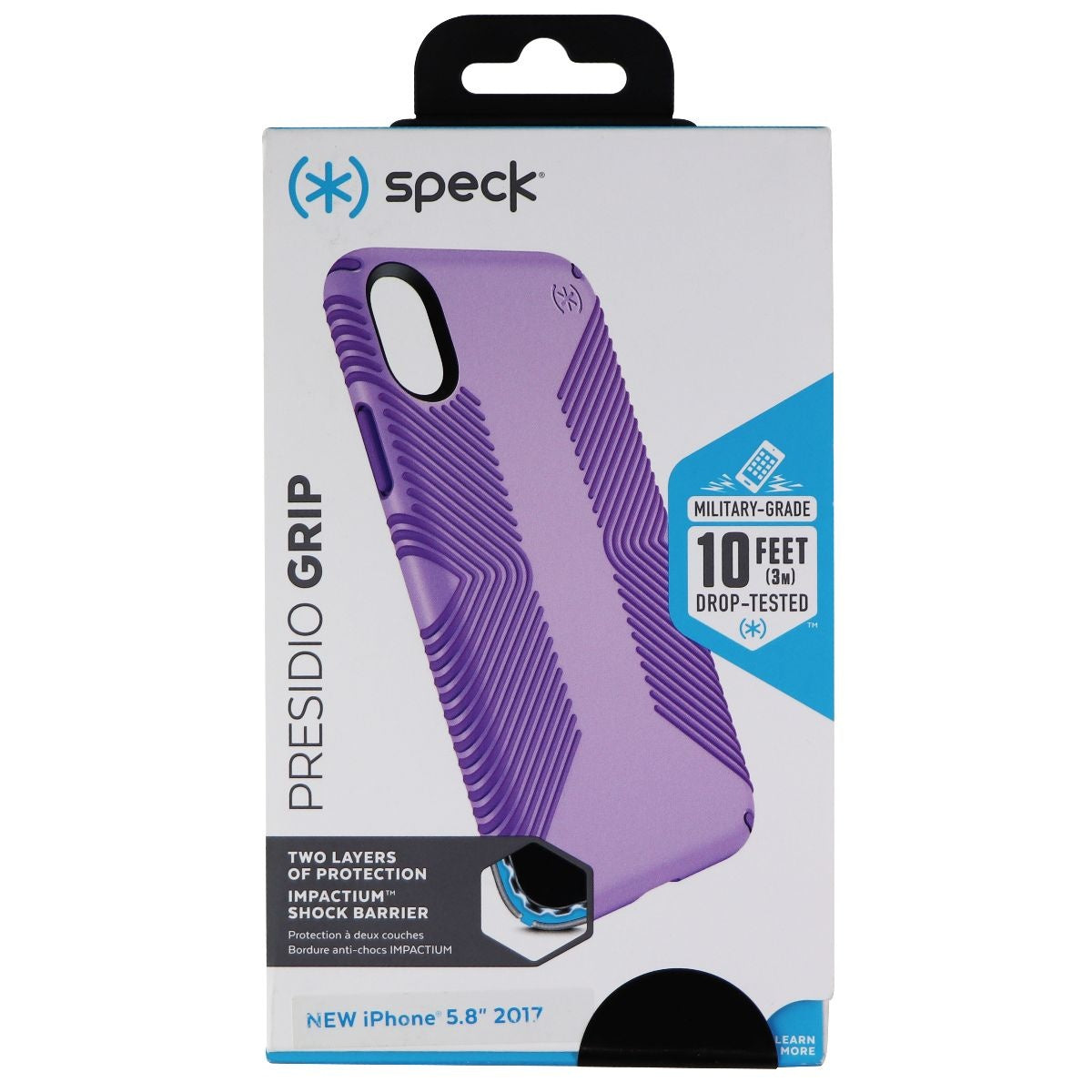 Speck Presidio Grip Hard Case for iPhone Xs/X - Aster Purple/Heliotrope Purple Cell Phone - Cases, Covers & Skins Speck    - Simple Cell Bulk Wholesale Pricing - USA Seller